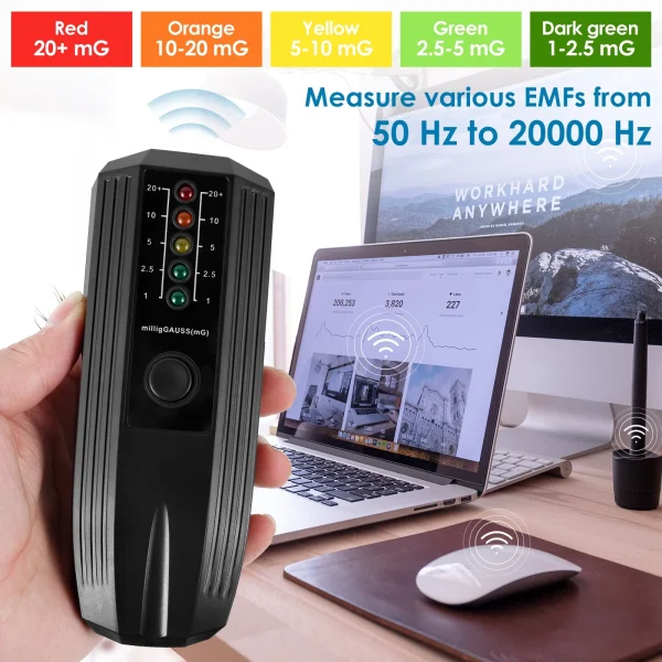 TMWEFUSC Emf Detector, Emf Reader, Emf Meter High Accuracy Electromagnetic Field Radiation Detector, Battery Powered Electric, Ghost Hunting Paranormal Equipment, for Industrial Construction - Image 2